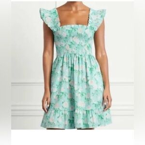 Hill House: The Elizabeth Nap Dress- in Blue Roses Poplin in XS